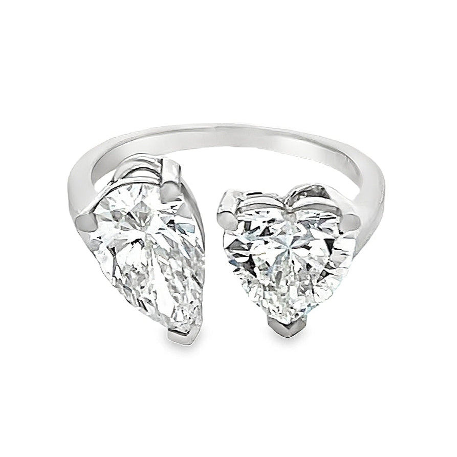 Lab Diamond Heart & Pear Shaped Ring