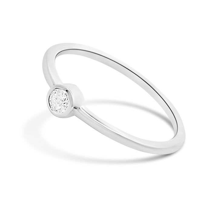 Lab Diamond  Bezel Solitaire Diamond Ring