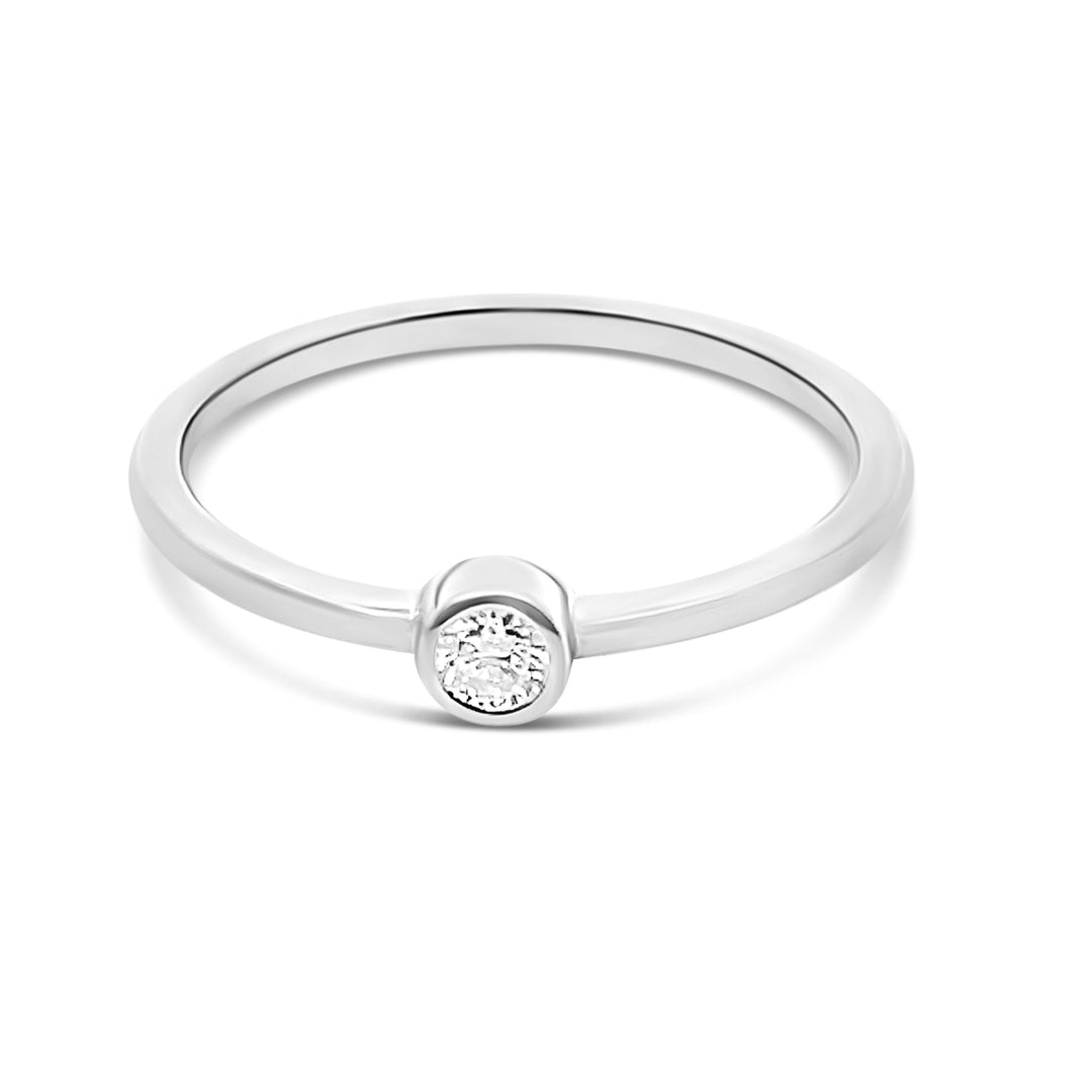 Lab Diamond  Bezel Solitaire Diamond Ring