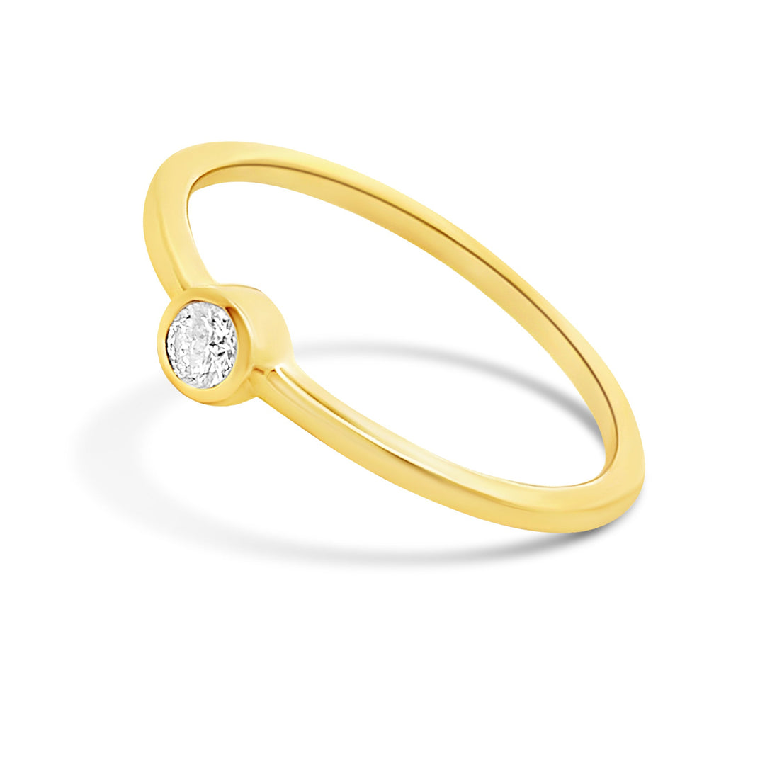 Lab Diamond  Bezel Solitaire Diamond Ring