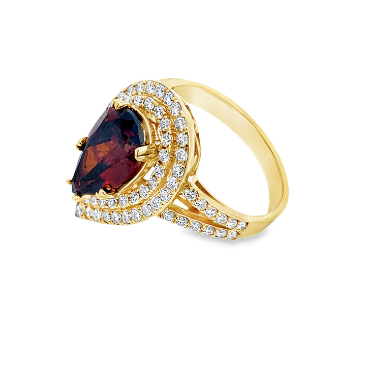 Pear Shaped Lab Diamond Garnet Ring