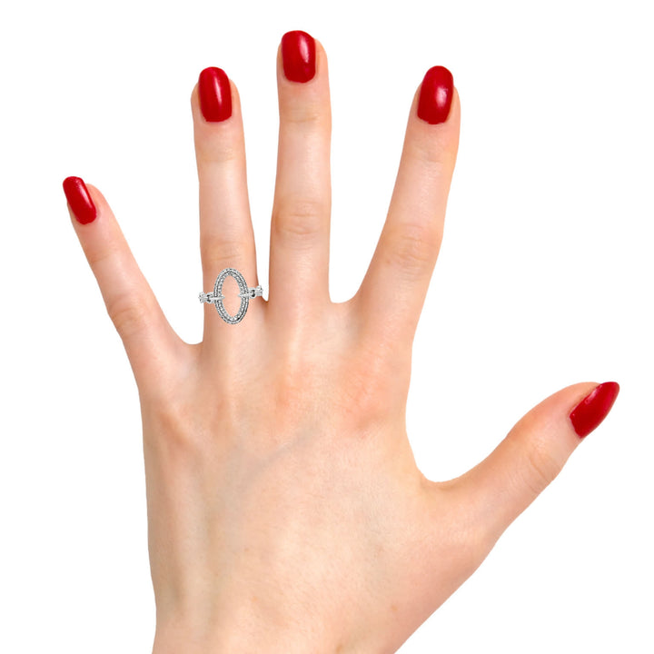 Oval Diamond Chain Link Ring