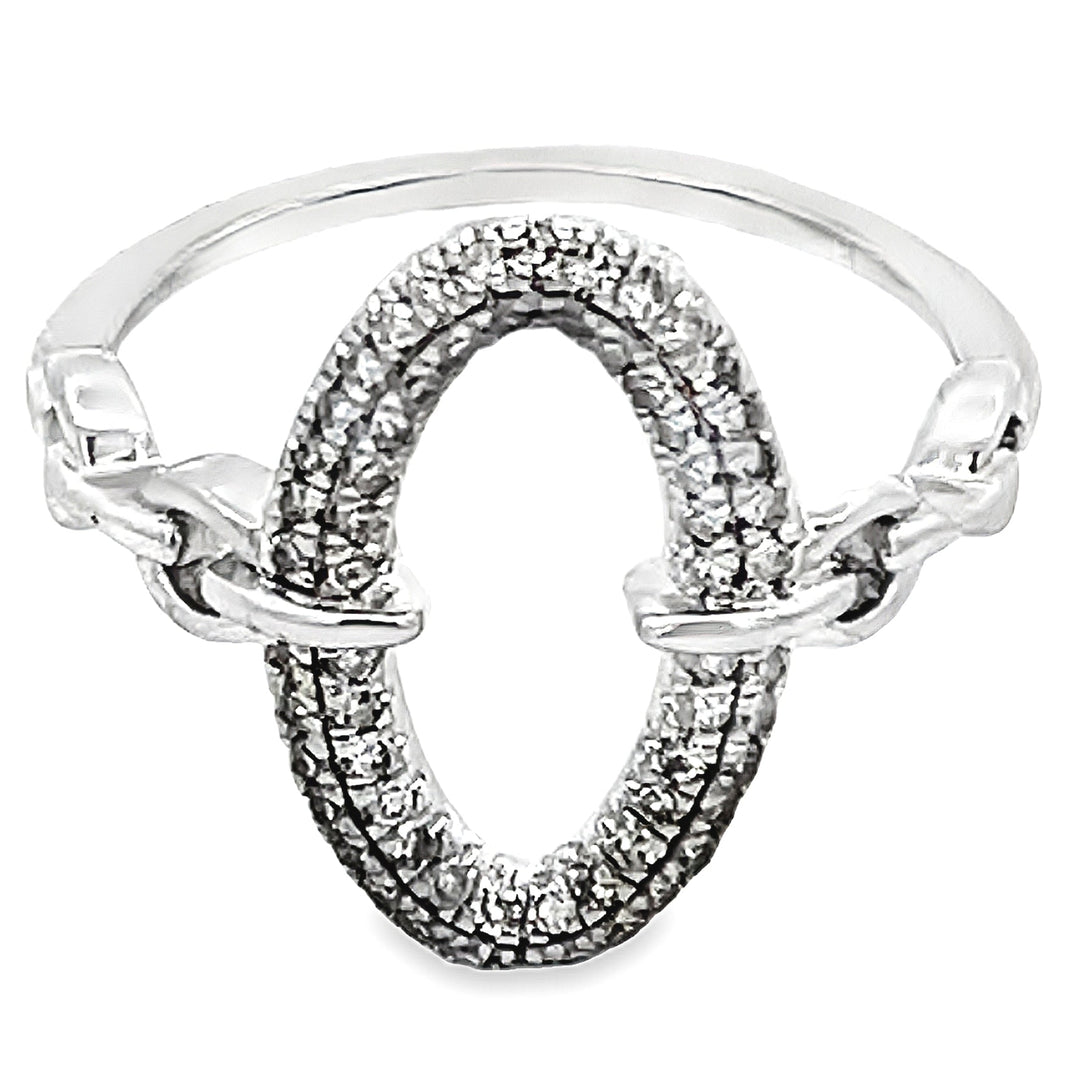 Oval Diamond Chain Link Ring