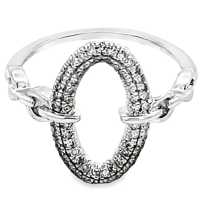 Oval Diamond Chain Link Ring