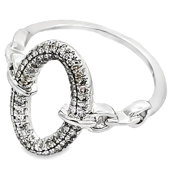 Oval Diamond Chain Link Ring