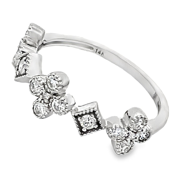 Mini Diamond Clover Band Ring