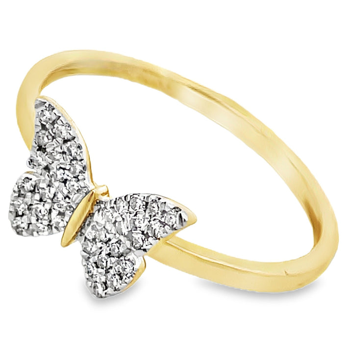14K Pave Butterfly Ring