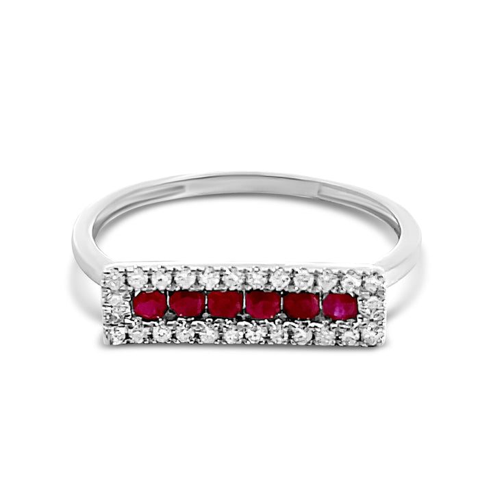 Ruby and Diamond Bar Ring