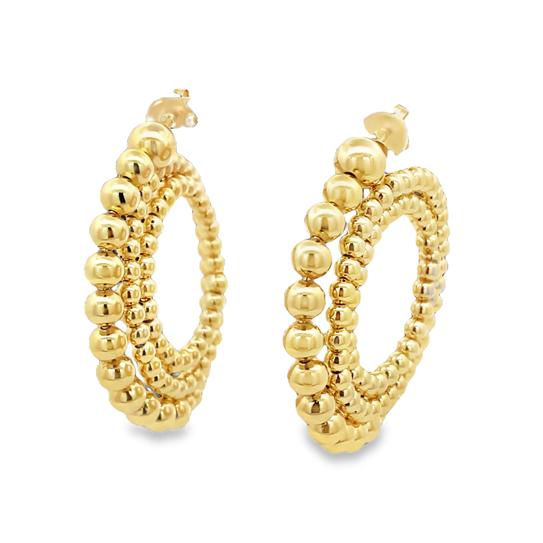 Multi Beaded Gold Filled Hoops