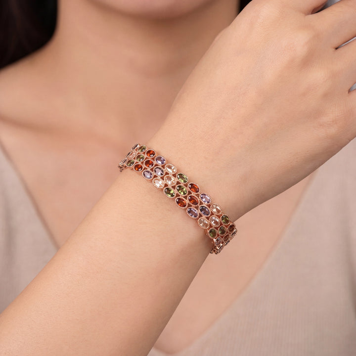 Crystal Colored Stone Bracelet