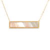 14K Gold Mother of Pearl Bar Necklace