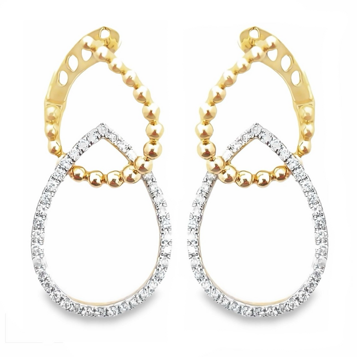 14k Gold Diamond Teardrop Earrings