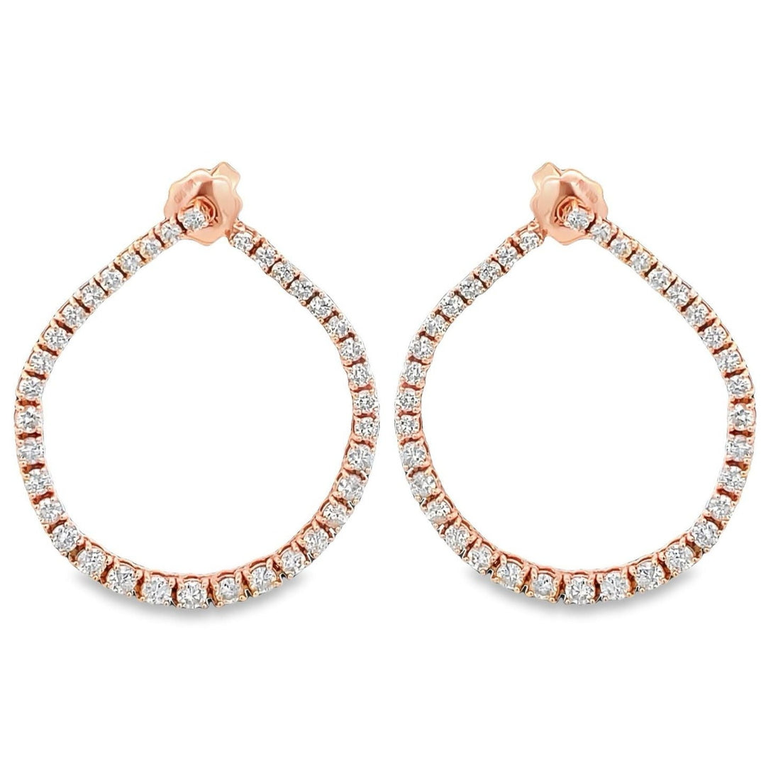 Statement 14K Rose Gold Diamond Hoop Earrings