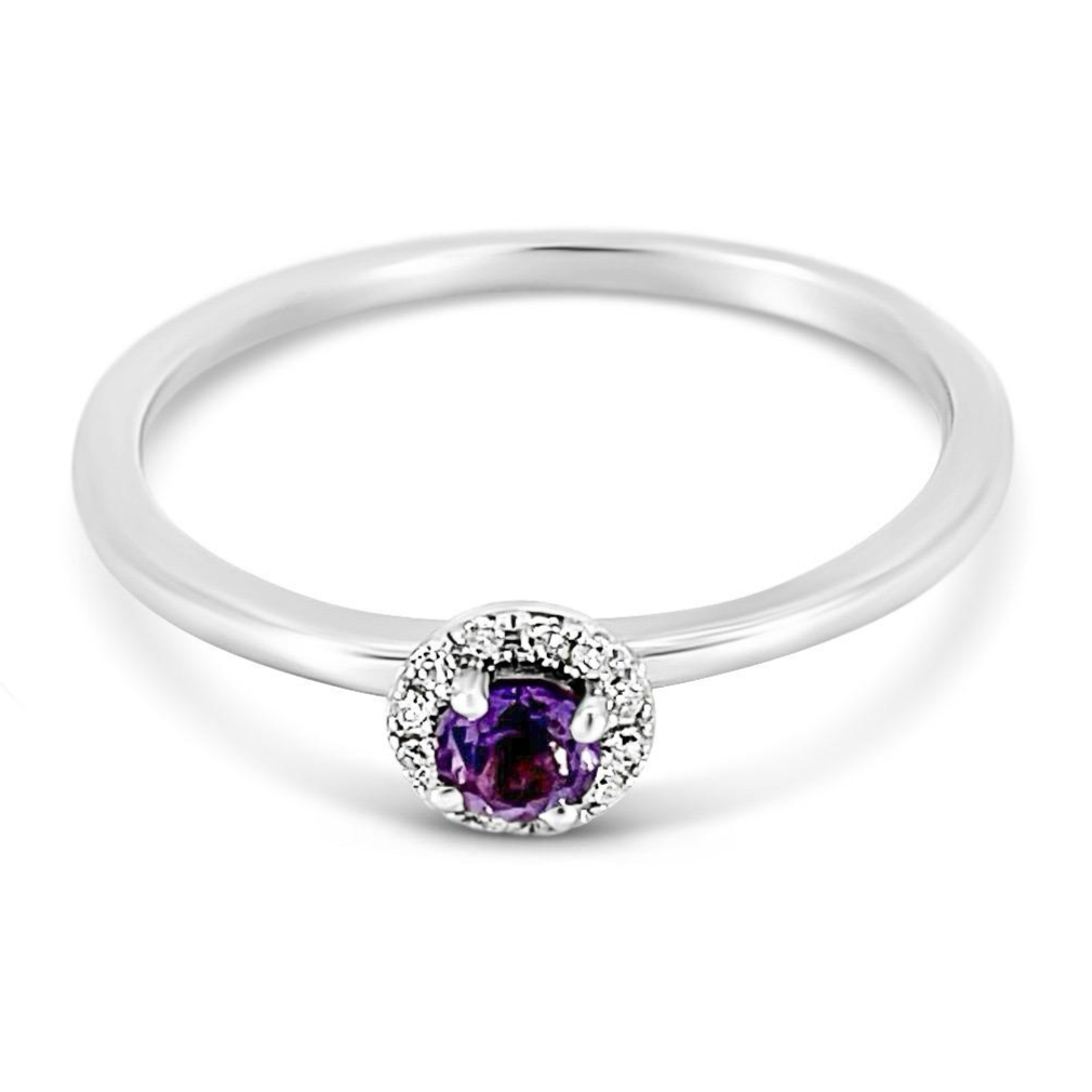 14K White Gold Amethyst and Dismount Ring