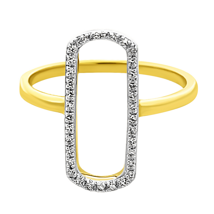 14K Rectangular Diamond Ring