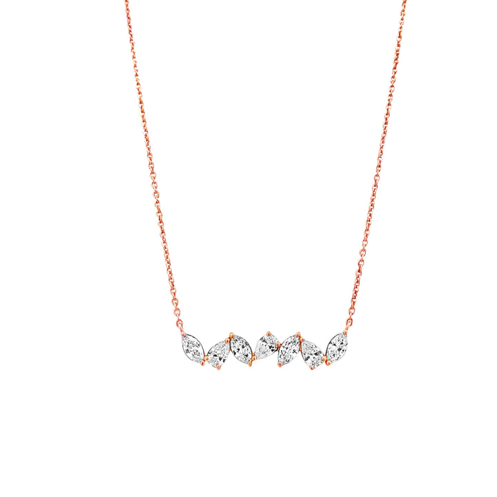 14K Gold Lab Diamond Marquise & Pear Shaped Necklace