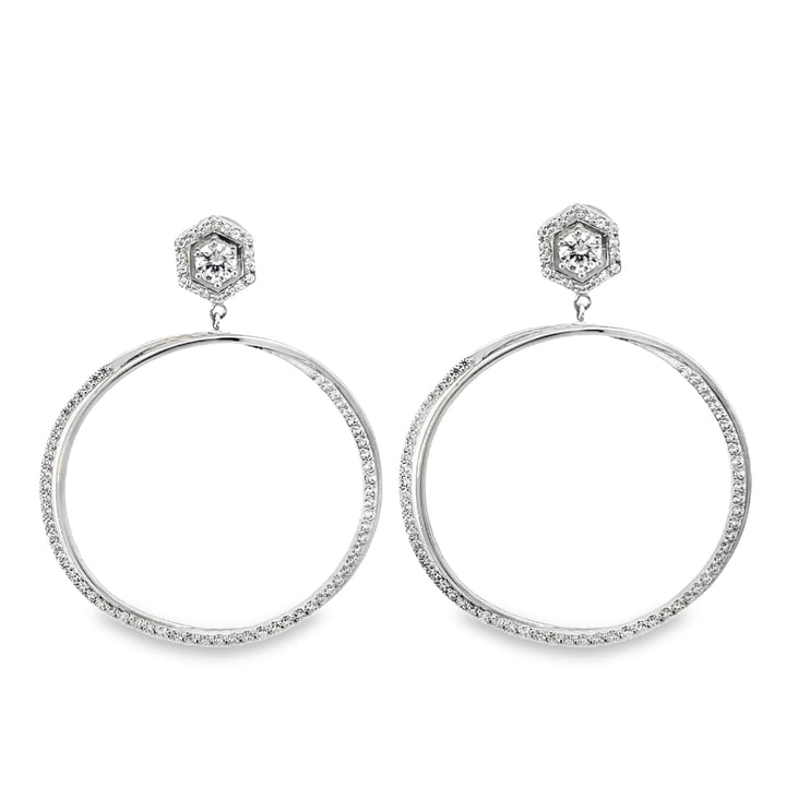 Stud & Circle Drop Earrings