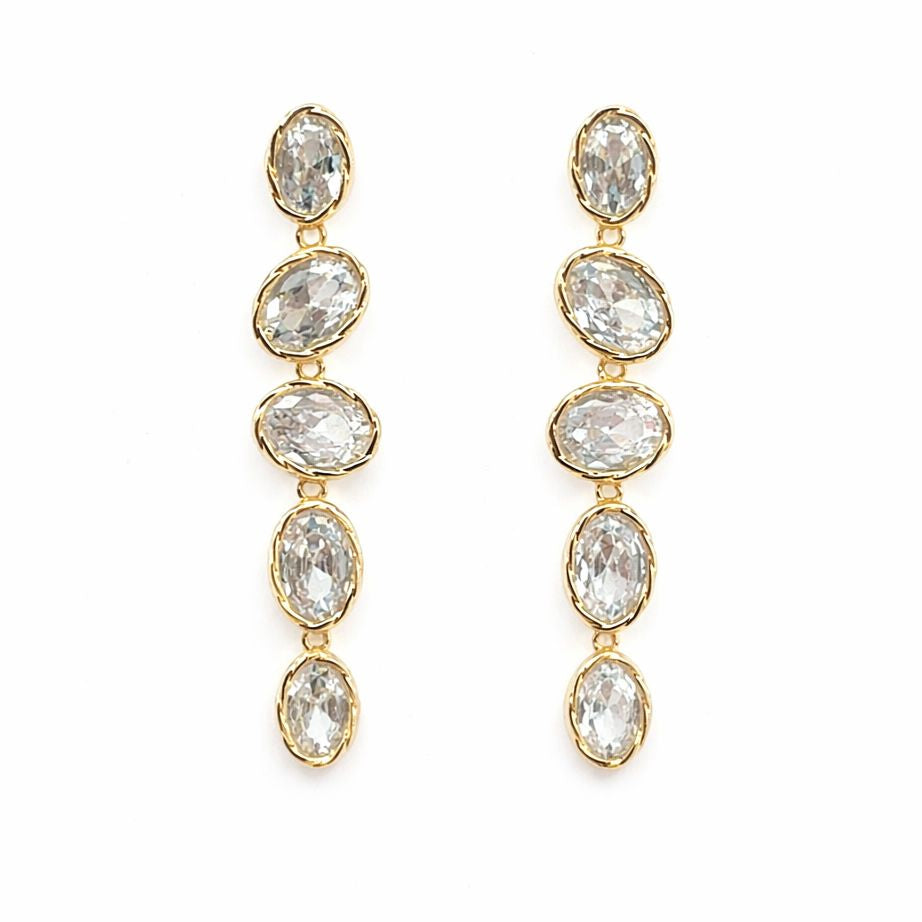 Mixed Bezel Crystal Earrings