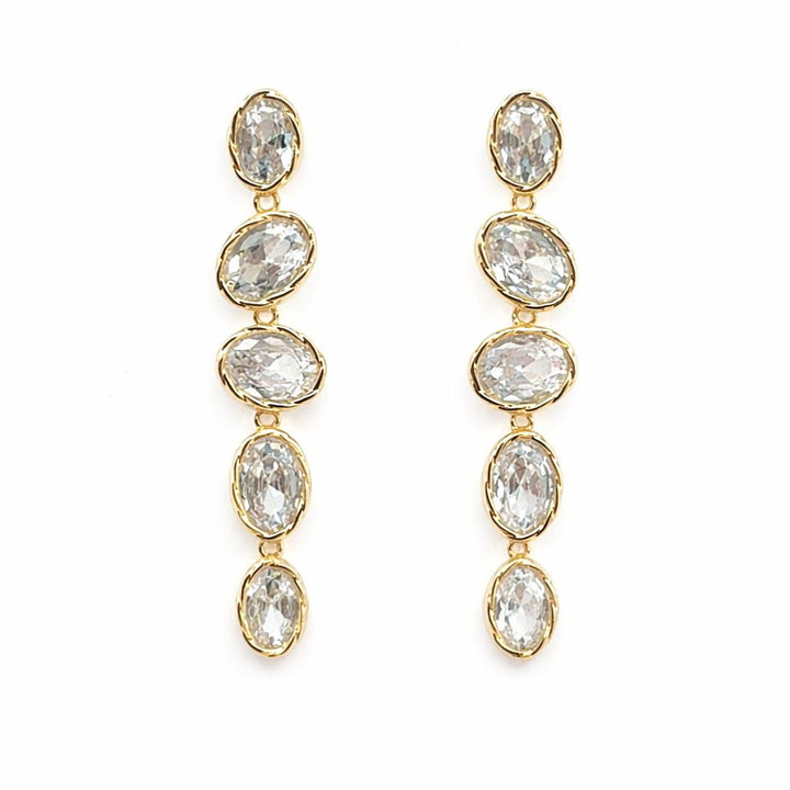 Mixed Bezel Crystal Earrings