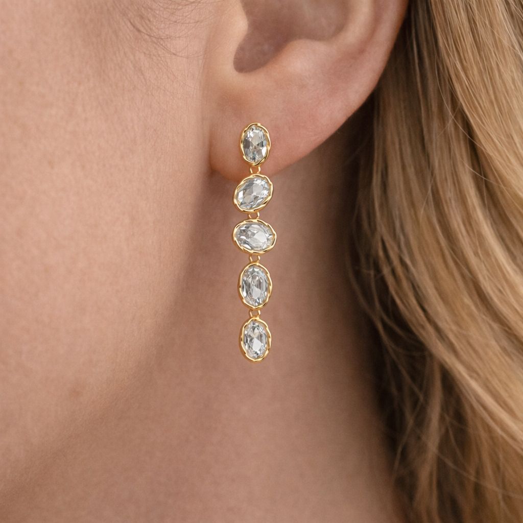 Mixed Bezel Crystal Earrings