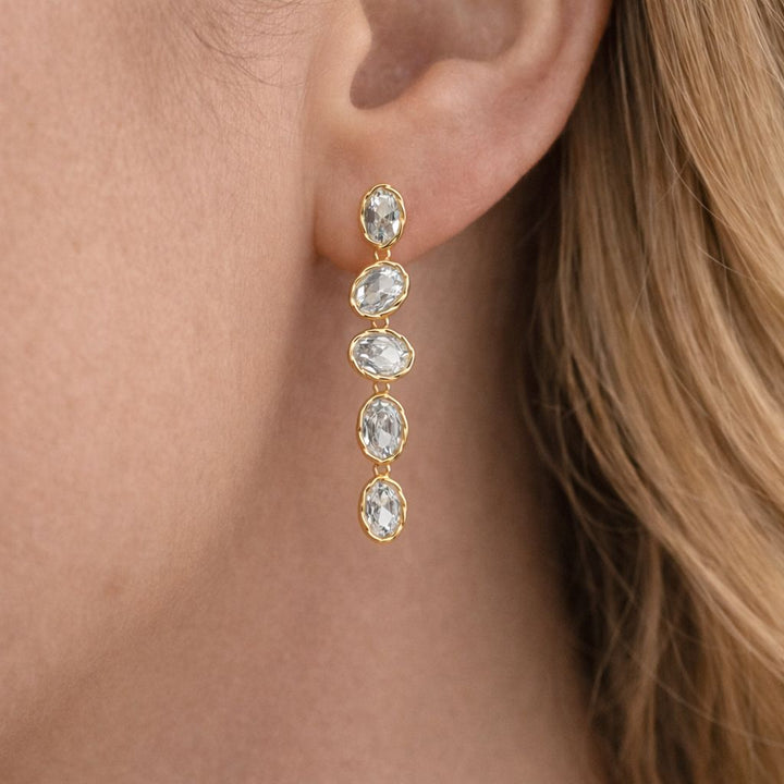 Mixed Bezel Crystal Earrings