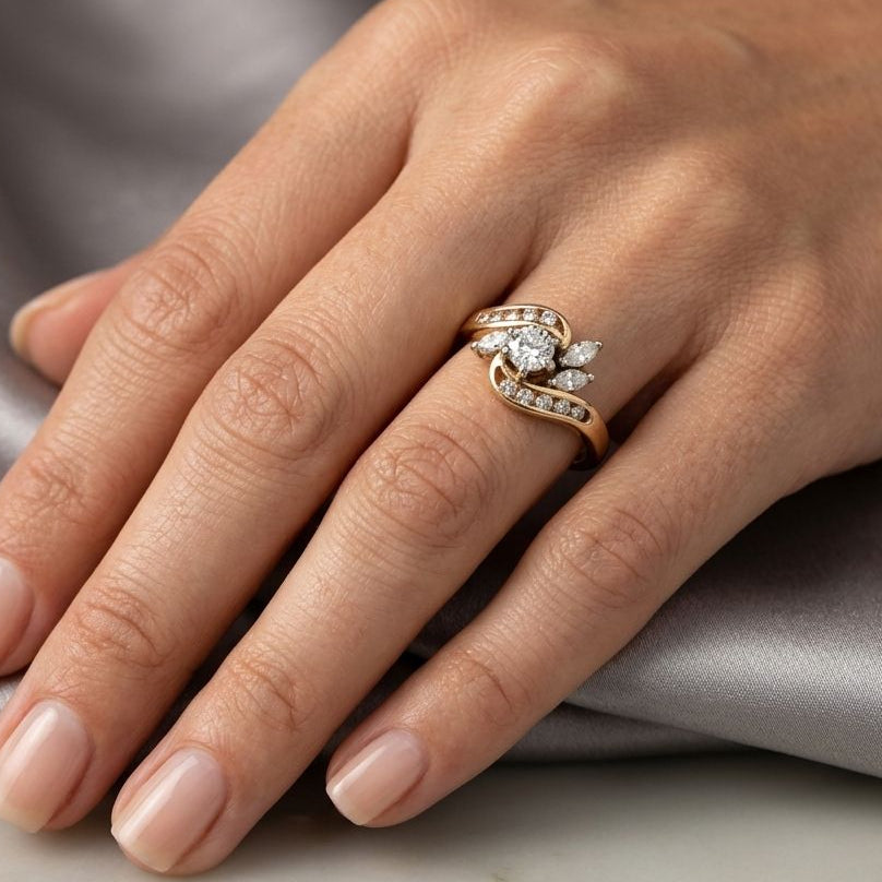 14K Marquise Cut Vintage Ring