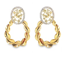 Round Curb Chain Earrings With Sparkling Top – picntell