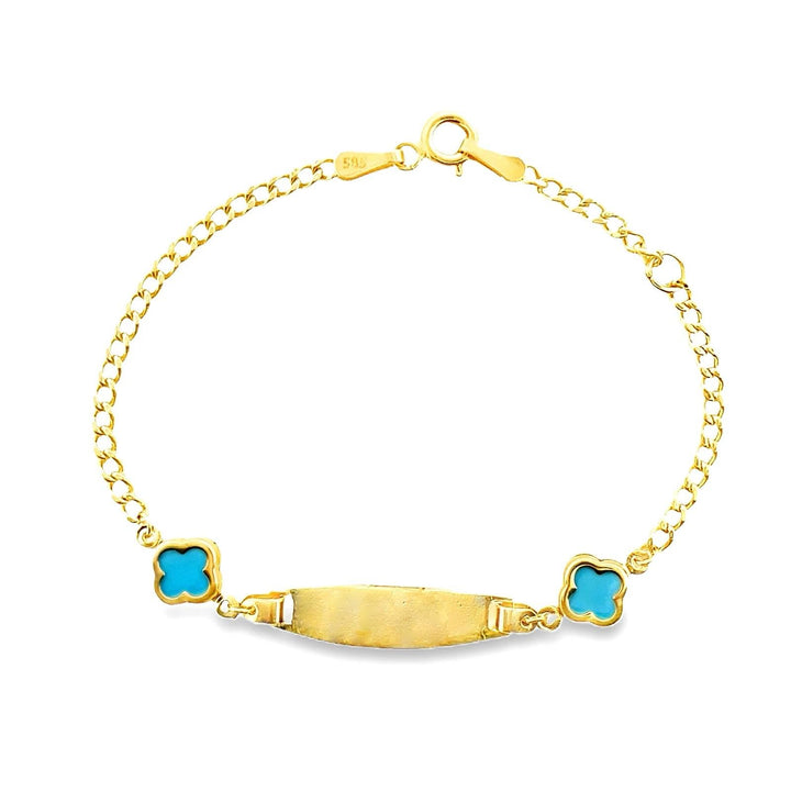 Four Leaf Turquoise Bar Bracelet (Kids)