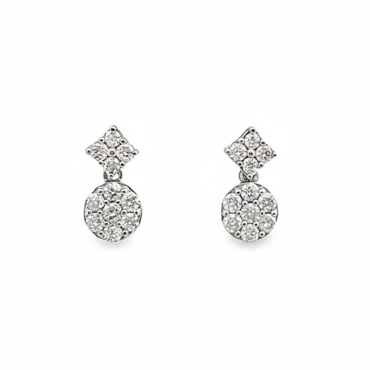 Mini Drop Diamond Duo Cluster Earrings