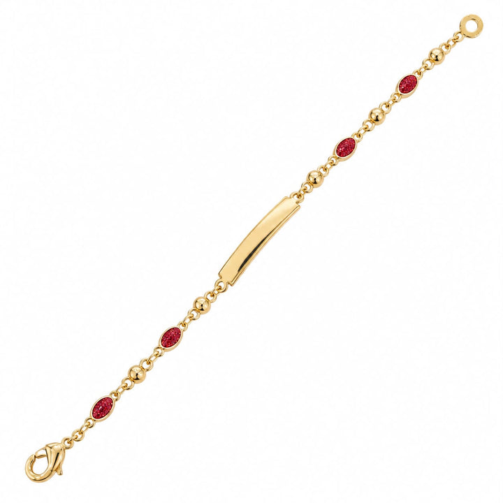 Red Stone Baby ID Bracelet