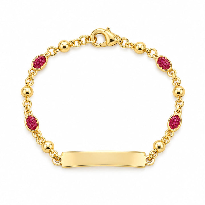 Red Stone Baby ID Bracelet