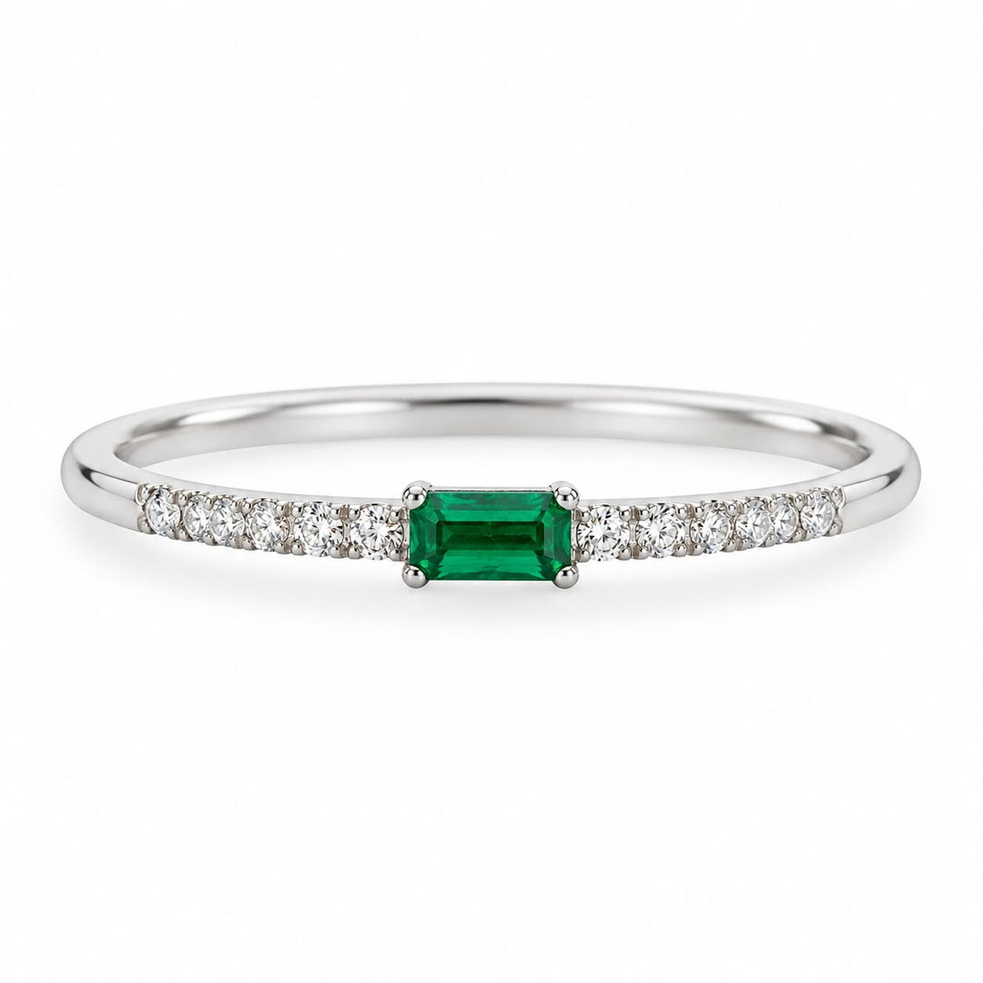 Baguette Emerald & Diamond Ring