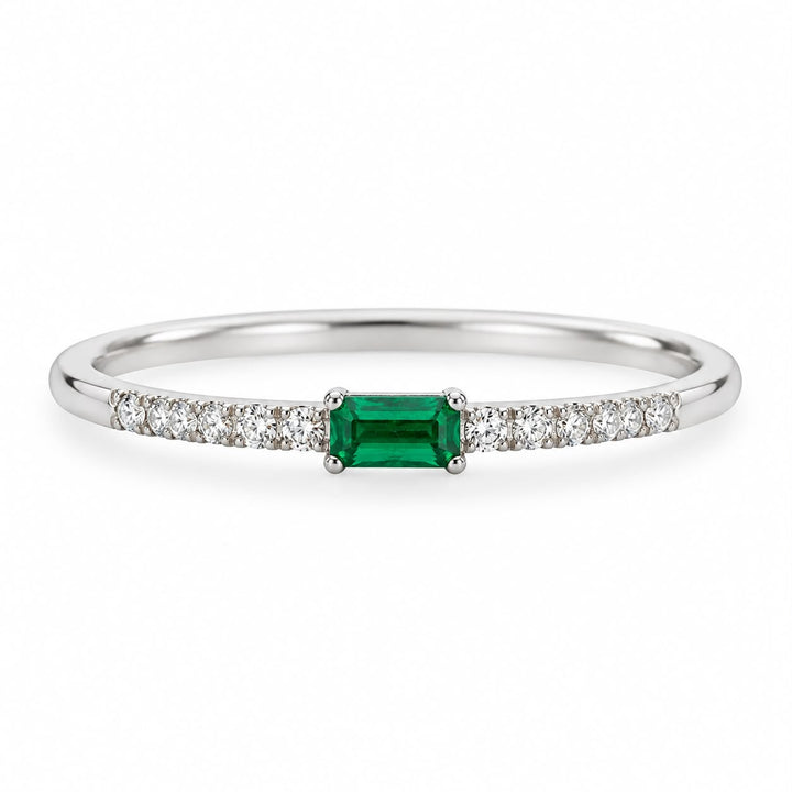 Baguette Emerald & Diamond Ring