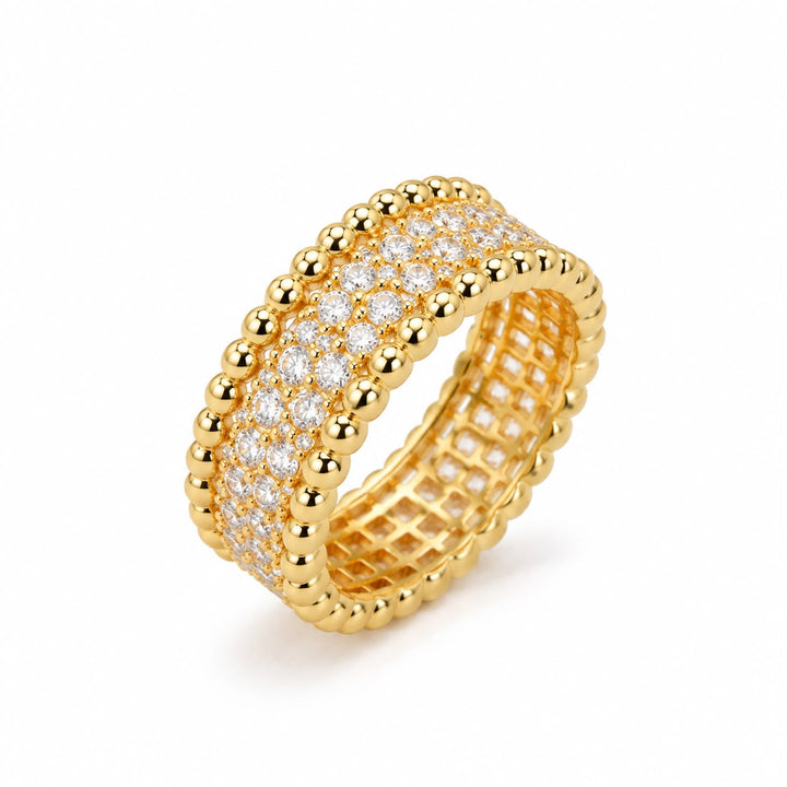 Beaded Iced Band Ring