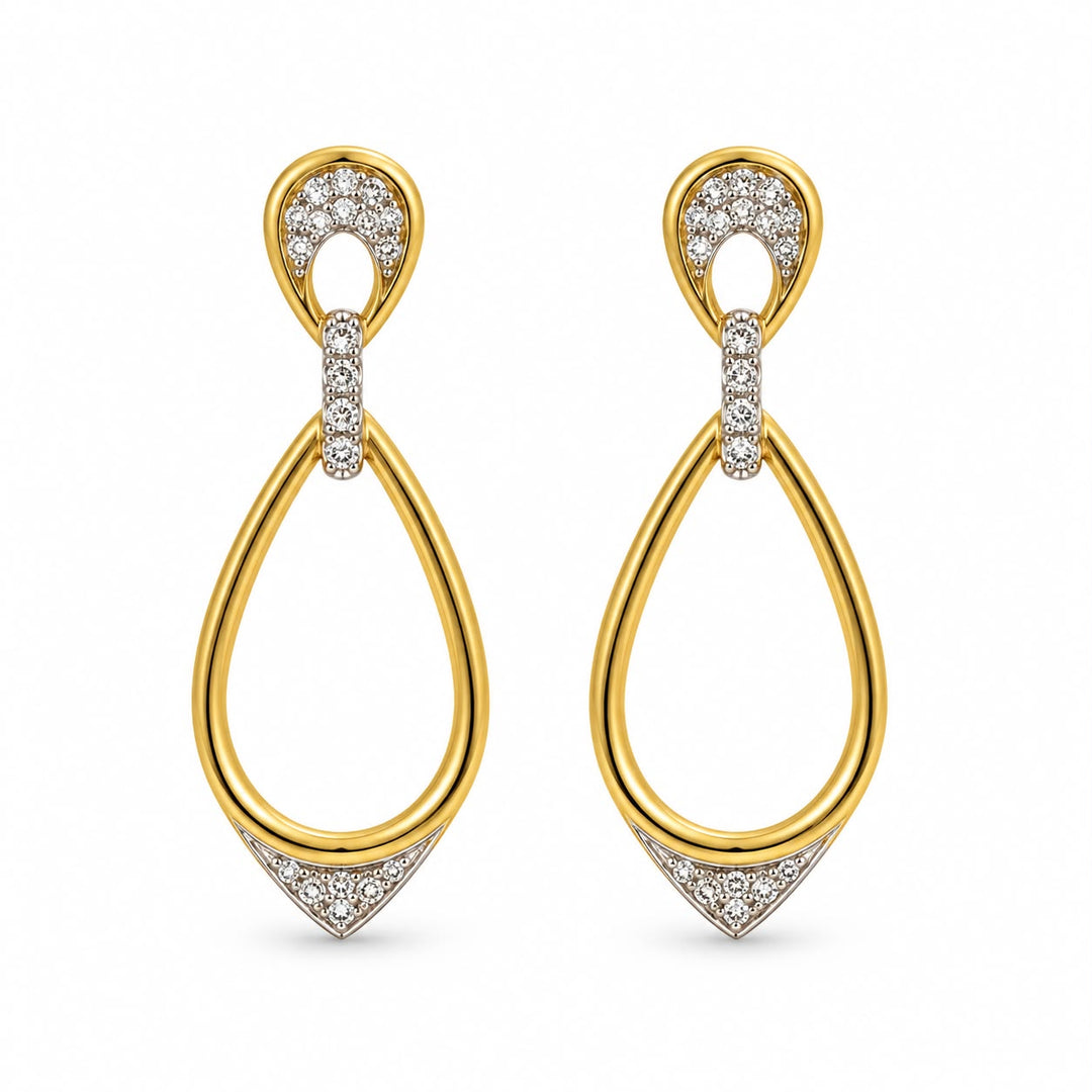 14k Diamond Cluster Drop Earrings