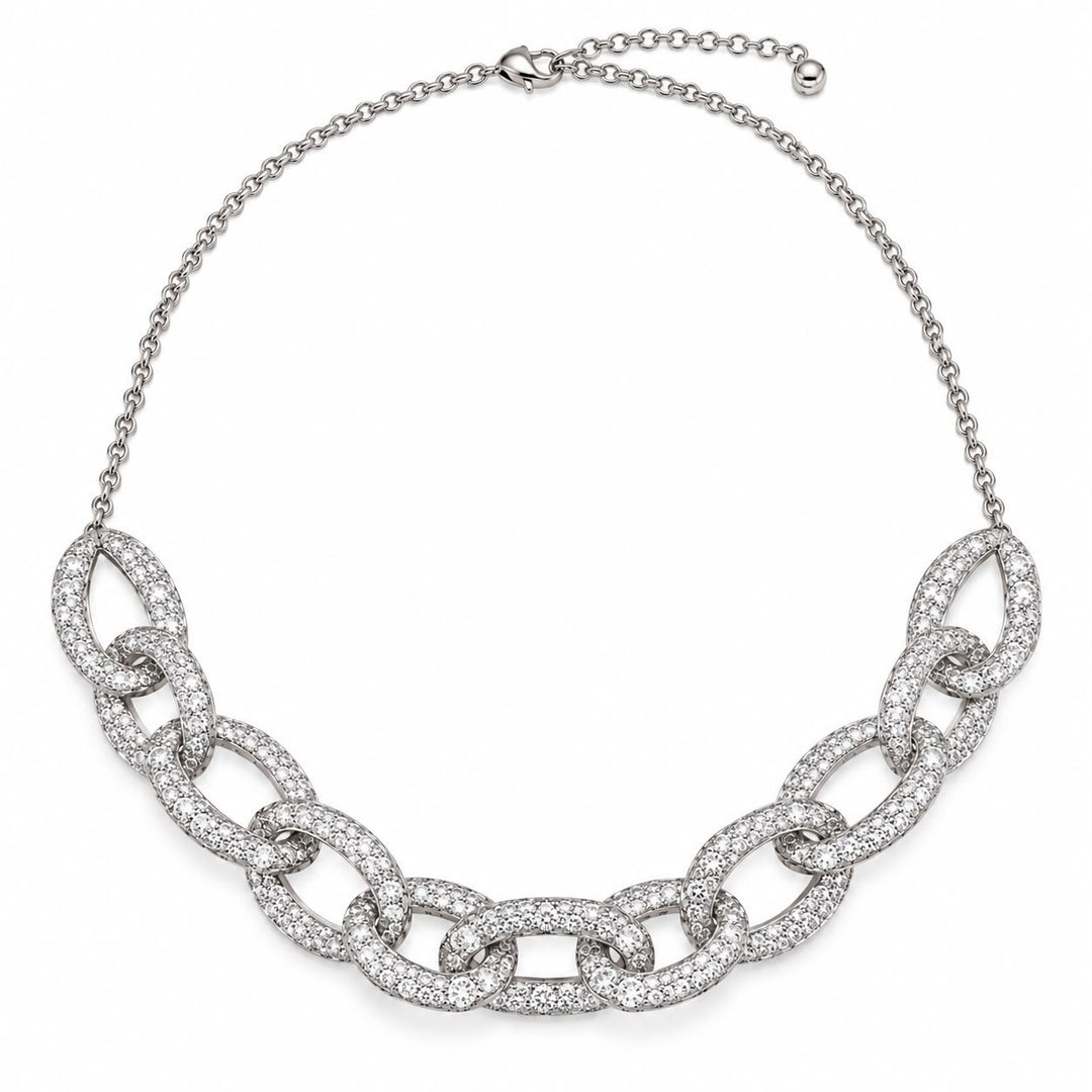 Crystal Mesh Link Necklace