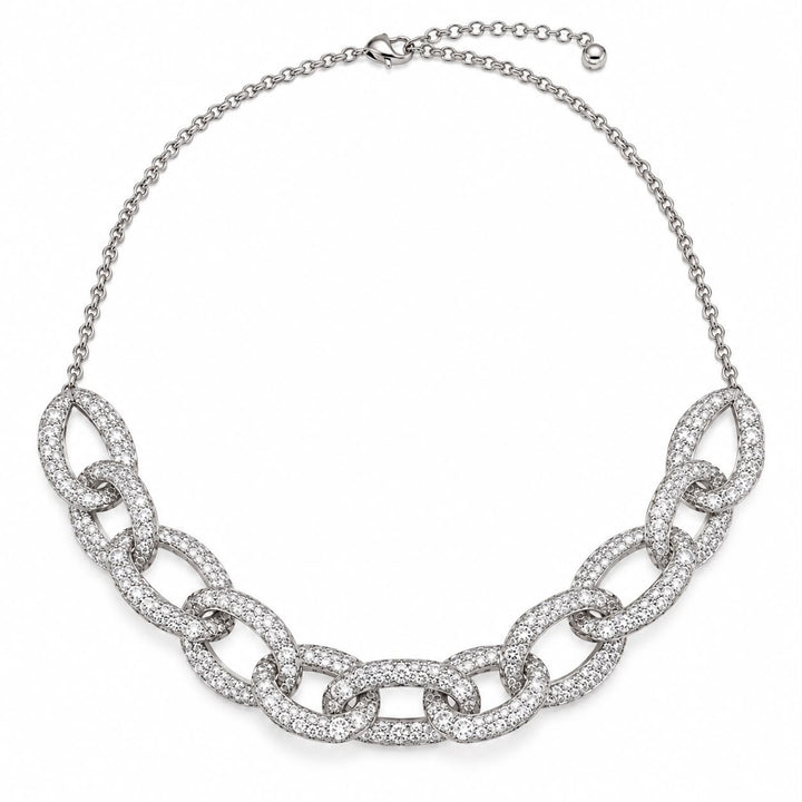 Crystal Mesh Link Necklace