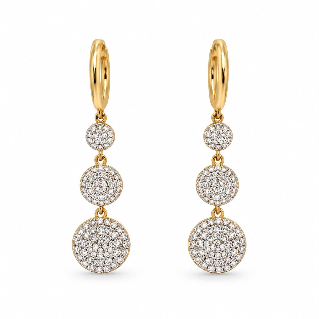 14k Diamond Dangling Drop Earrings