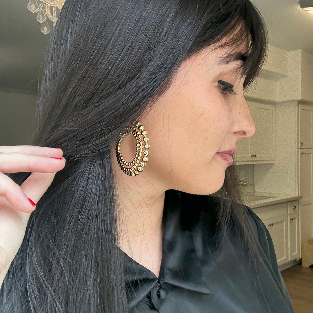 Multi Beaded Gold Filled Hoops