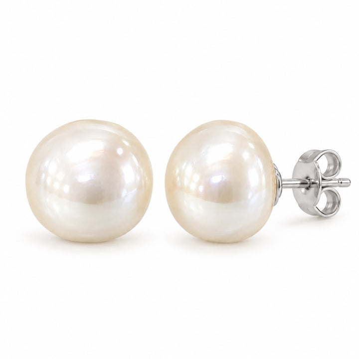 Flat Pearl Studs