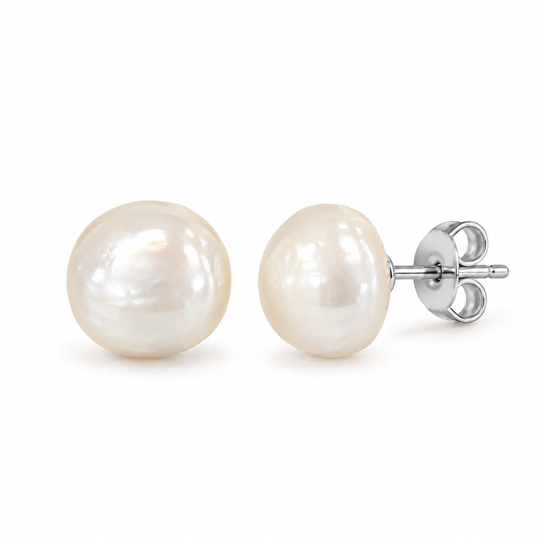Flat Pearl Studs