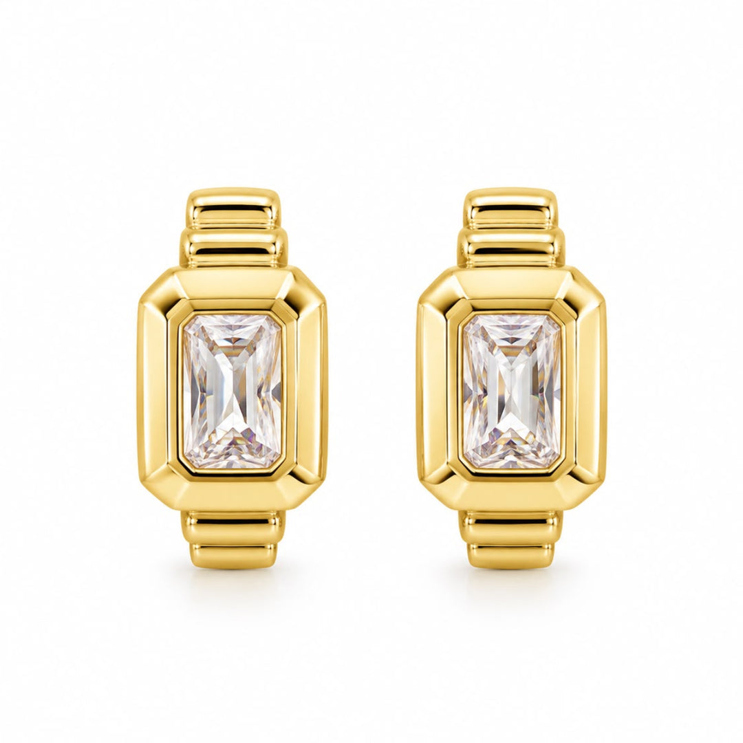 Gold Bezel Huggie