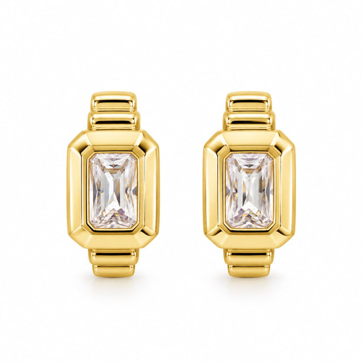 Gold Bezel Huggie