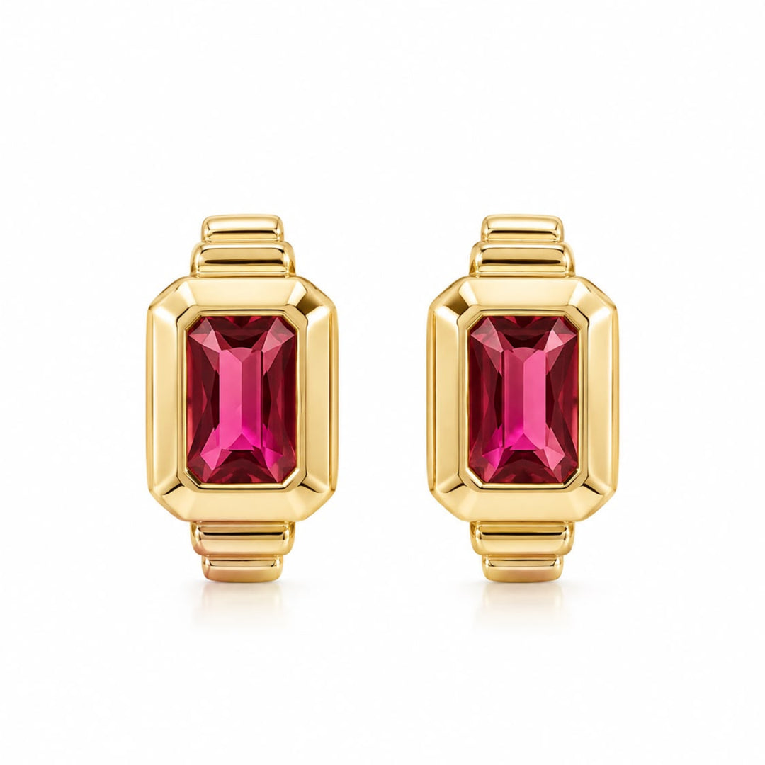 Gold Bezel Huggie