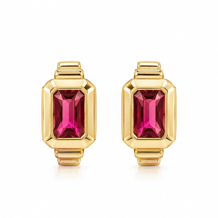 Gold Bezel Huggie