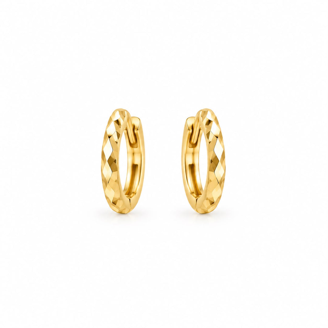 14k Hammered Huggie ( Kids )