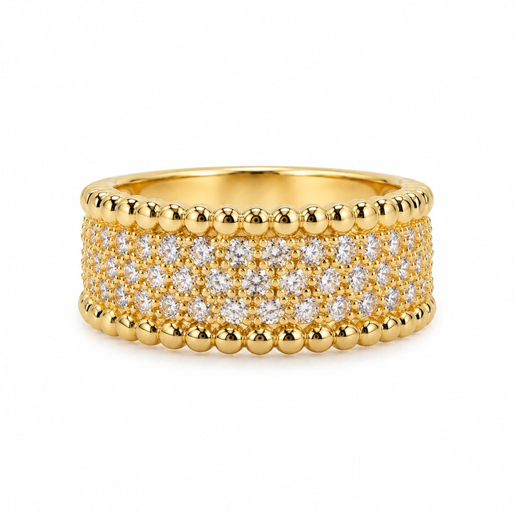 Beaded Iced Band Ring