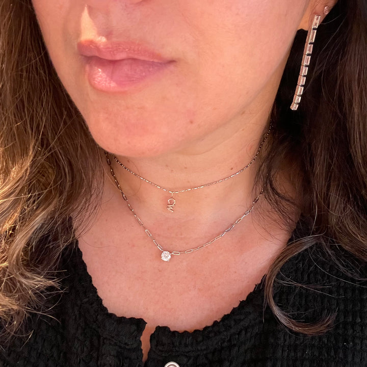 Mini Link Chain With Circle Pendant