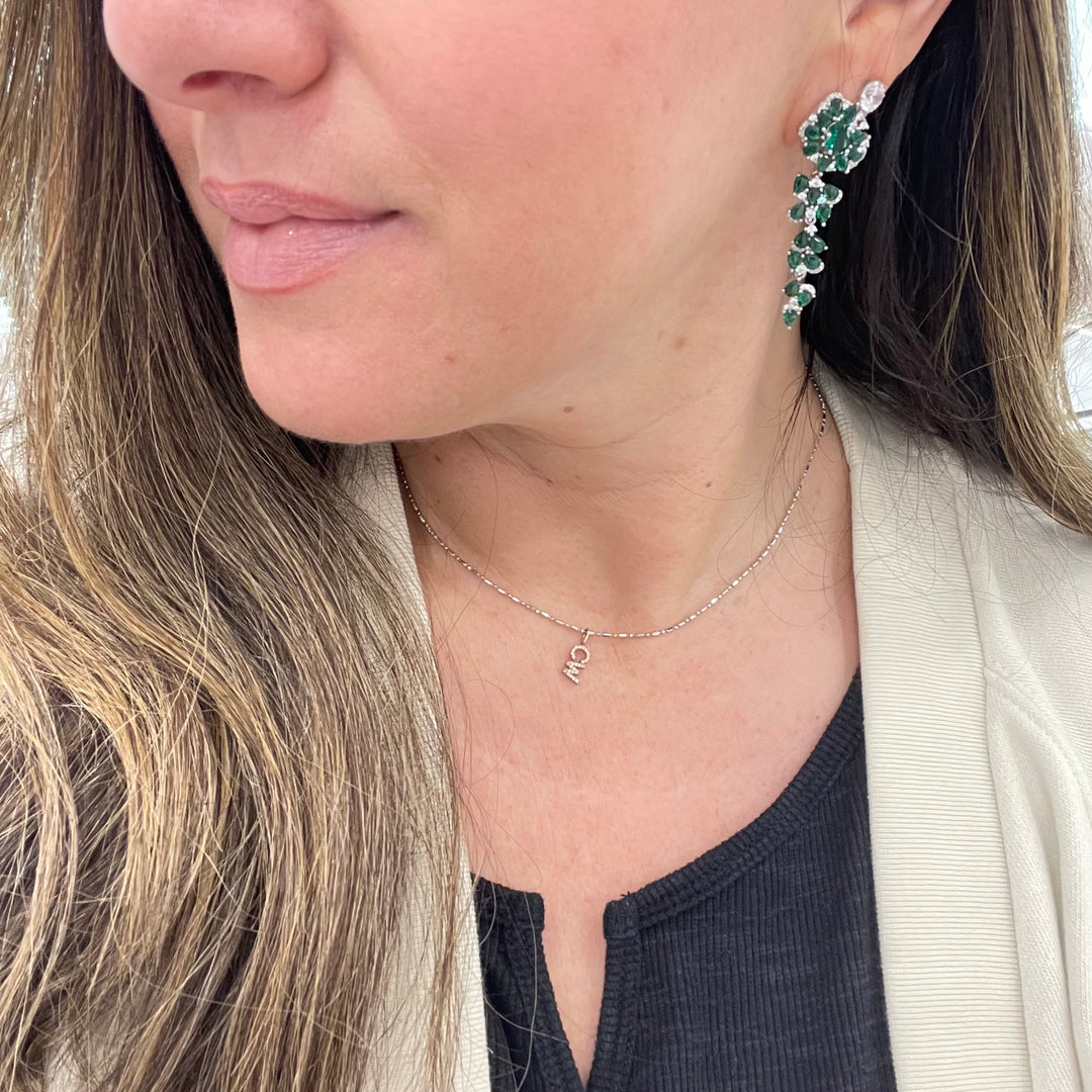 Emerald Flower Statement Earrings