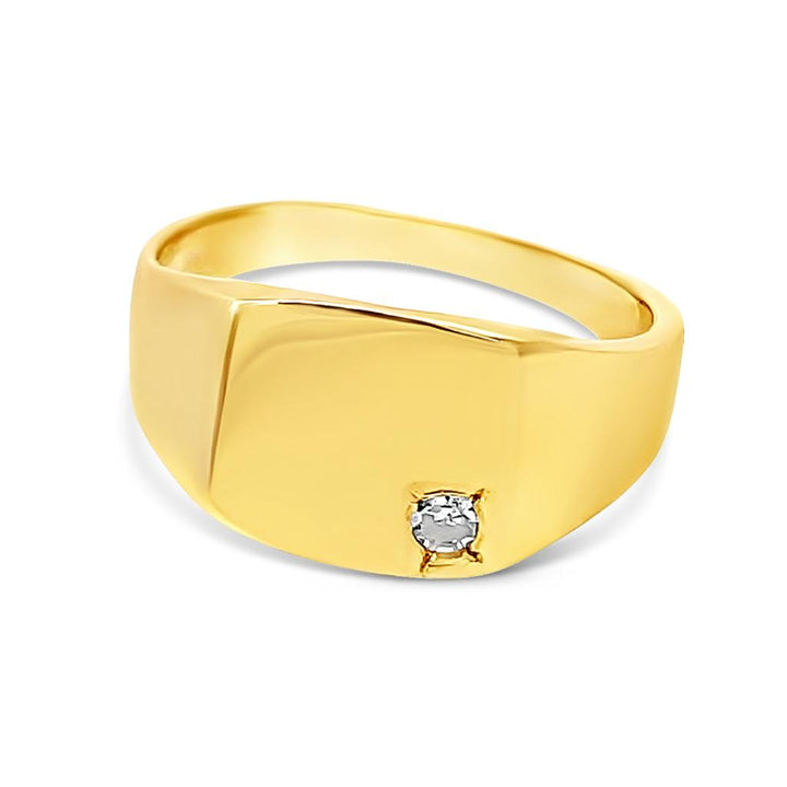 14K Gold Personalized Square Signet ring